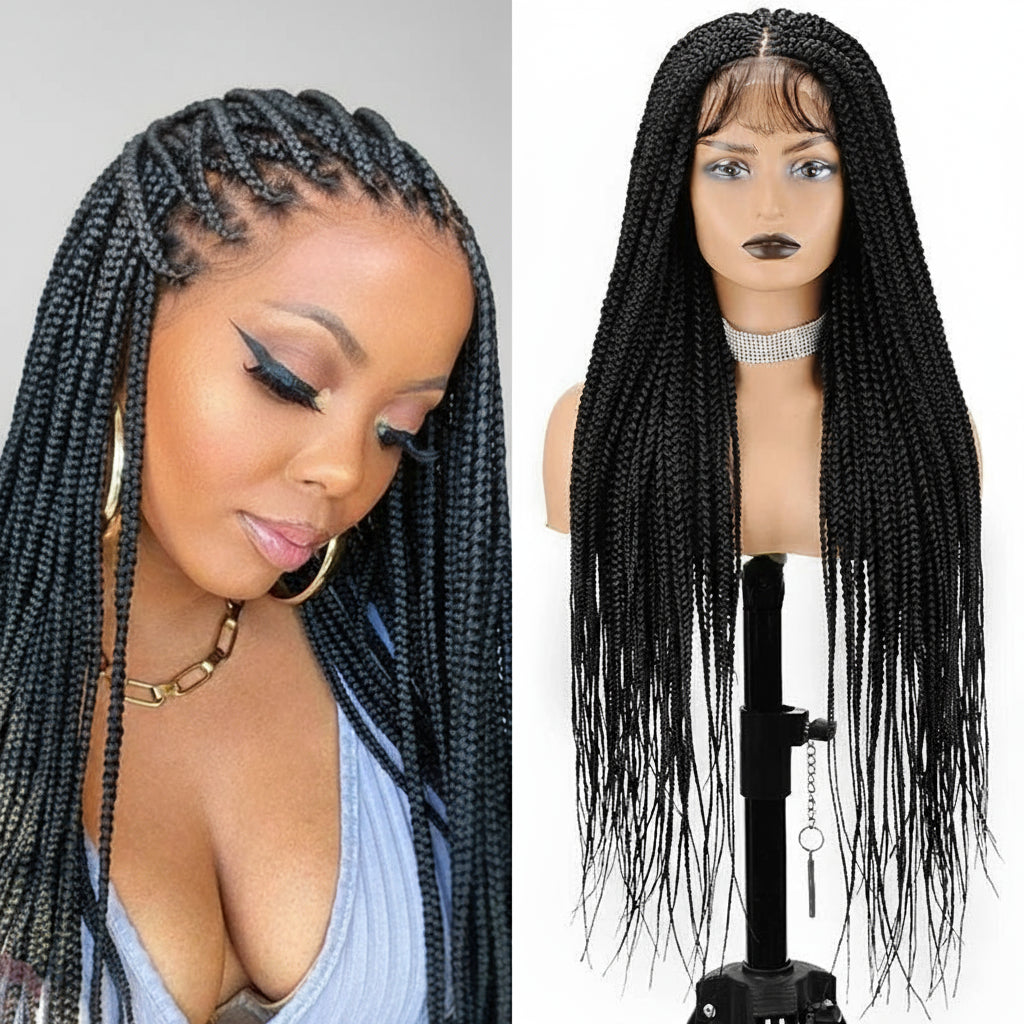 36" Synthetic Knotless Box Braided Wigs