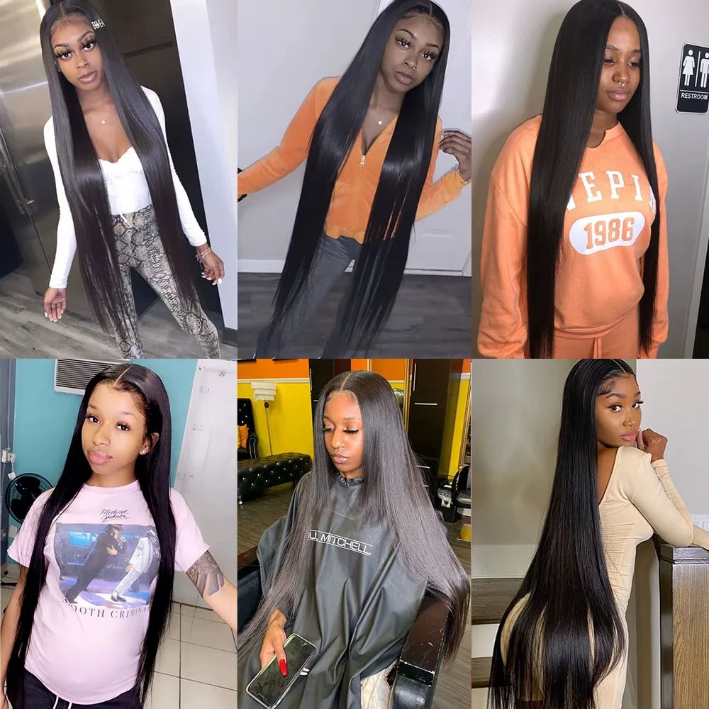 12A Brazilian Bone Straight Extensions Human Hair Bundles 100% Unprocessed Remy Double Weft Natural Black Thick Bundle