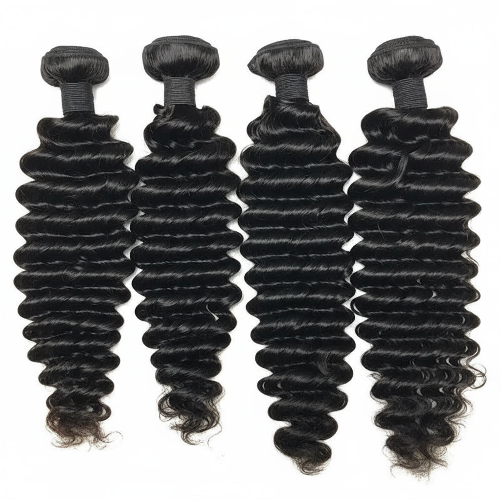 Deep Wave Human Hair Bundles 24 26 28 inch Deep Curly Bundles