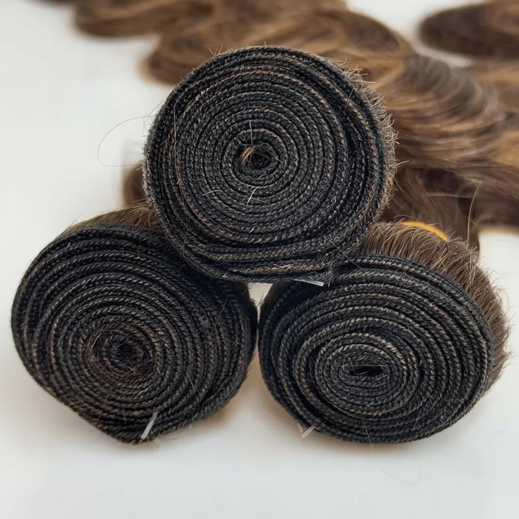 30 32 Inch Highlight Body Wave Bundle 100% Human Hair Bundle P4/27 Honey Brown Brazilian Hair Bundles 1 3 4 Remy Hair Bundle