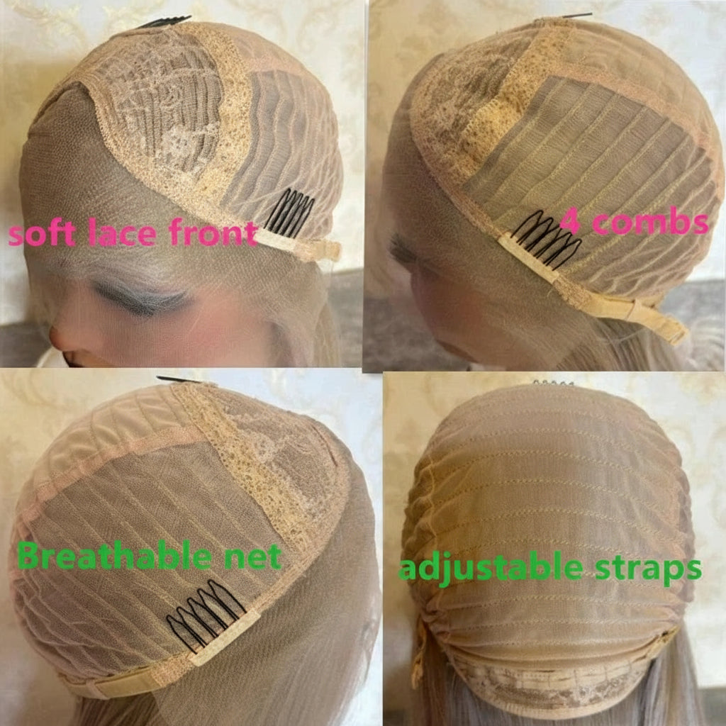 White Platinum Blonde Synthetic HD Lace Front Wig