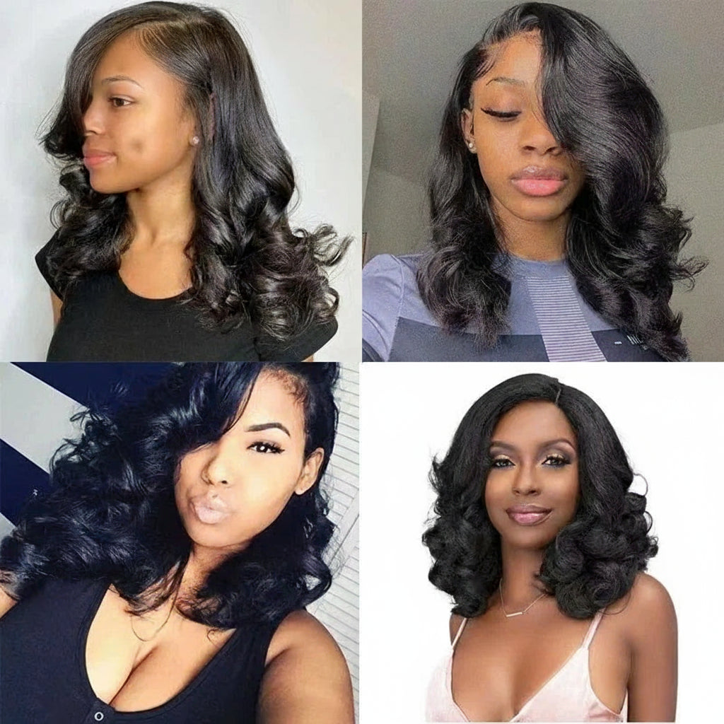 Loose Wave Bundles with Closure 4x4 Brazilian Human Hair Weave 5Pcs Bouncy Curly Bundles with Closure HD Transparant