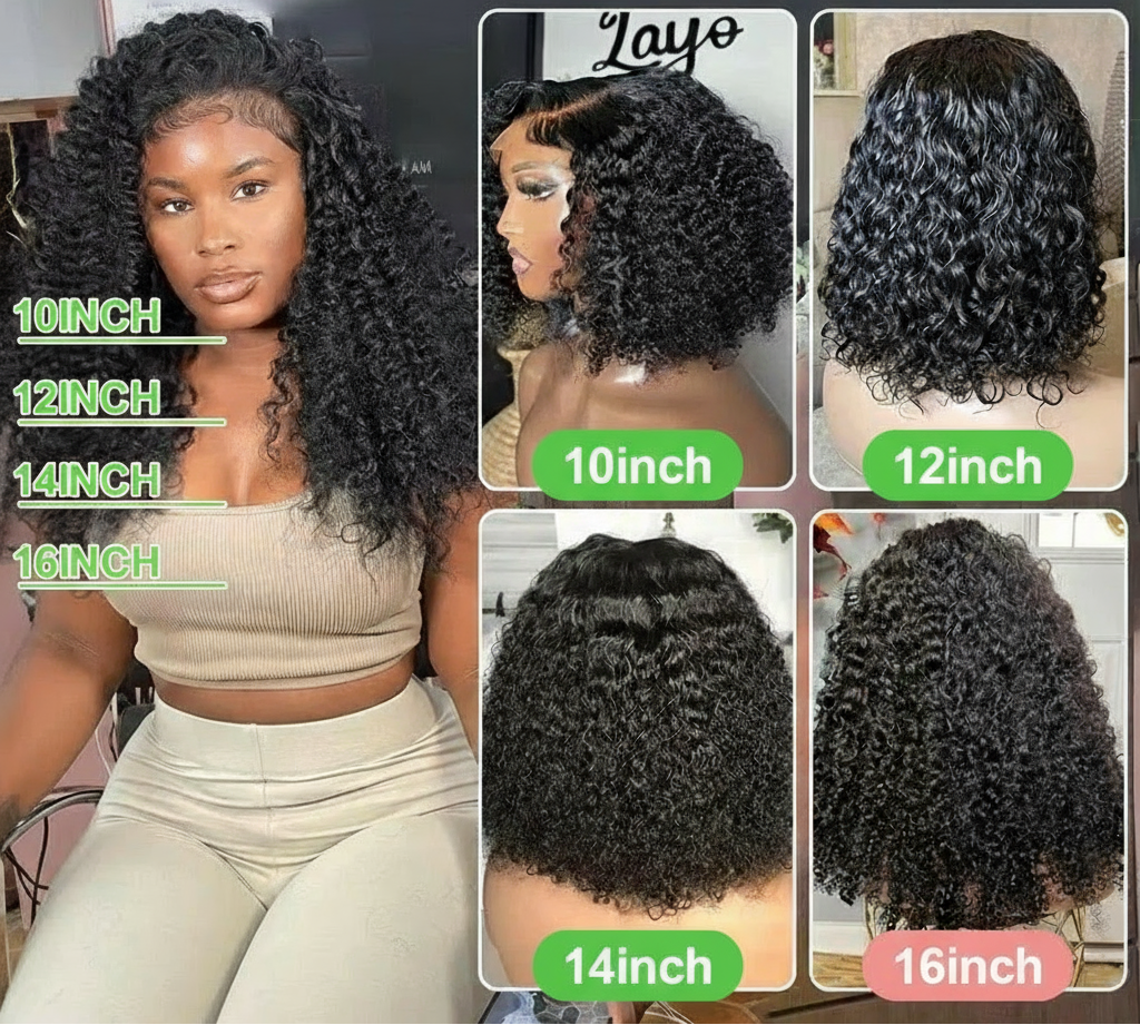 Glueless Wig Short Kinky Curly Bob