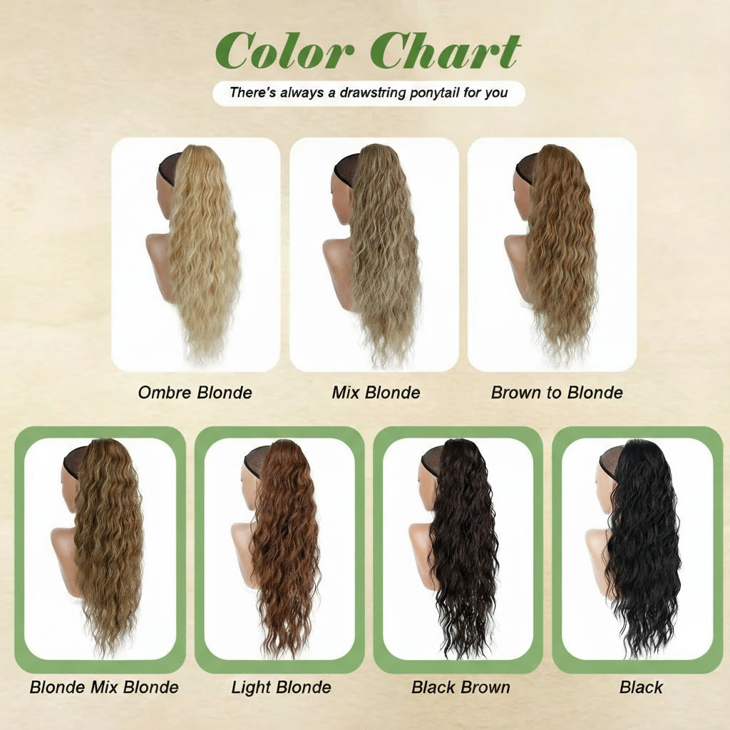 24Inch Synthetic Long Drawstring Ponytail