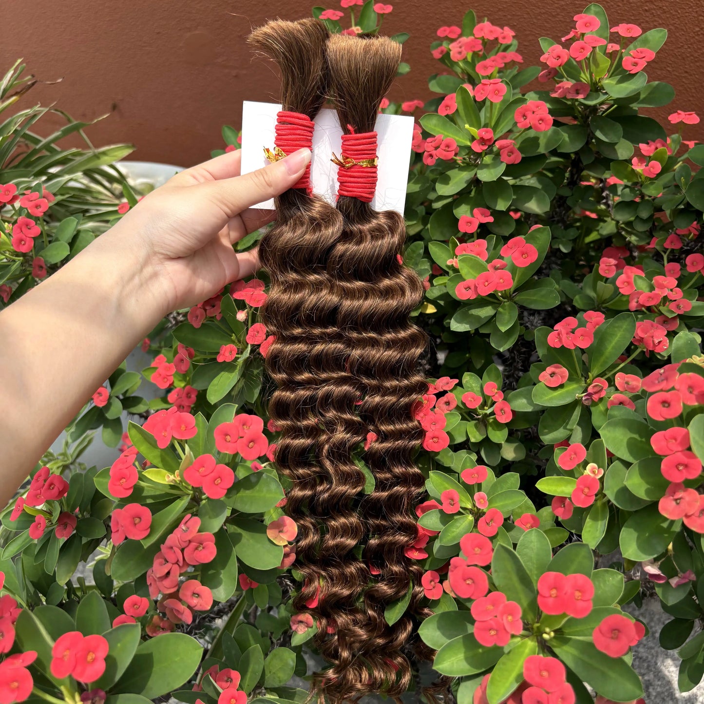 22 24Inch Deep Wave Bulk Human Hair for Boho Braids No Weft Colored 100% 12A Human Hair Bulk Curly Extensions for Braiding