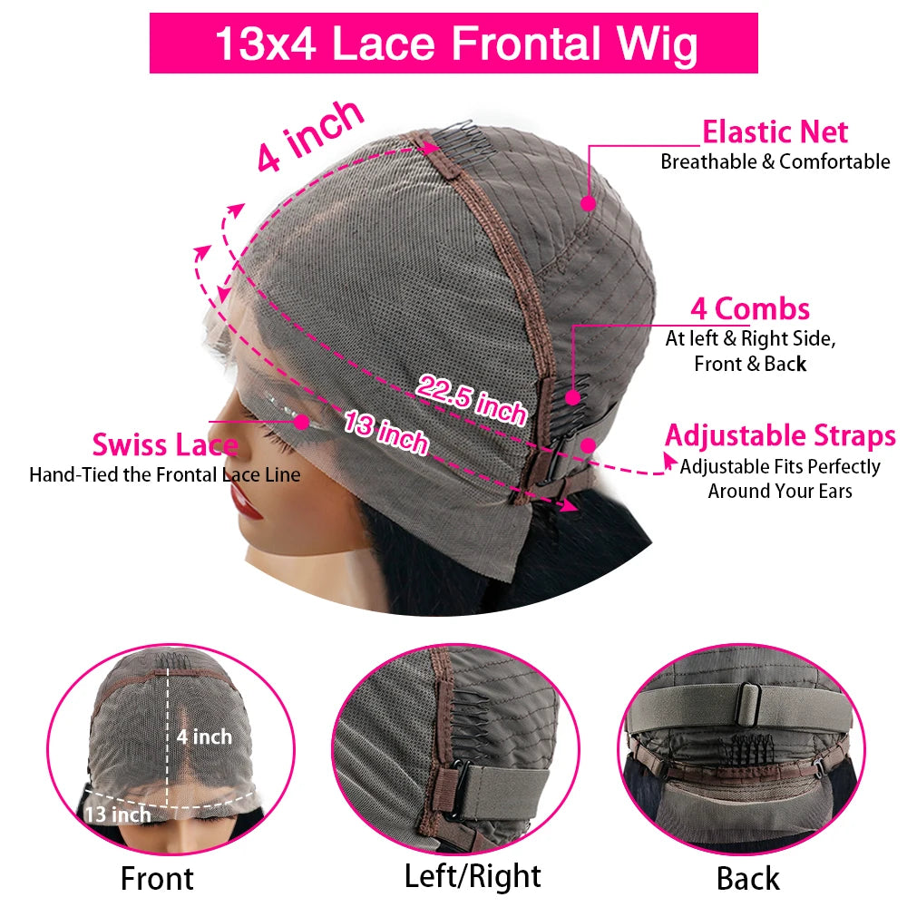 #4 Chocolate Brown 220% Density Bob Wigs Human Hair