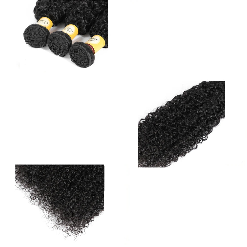 12A Kinky Curly Hair Bundles 1/3/4 Pcs Jerry Curly