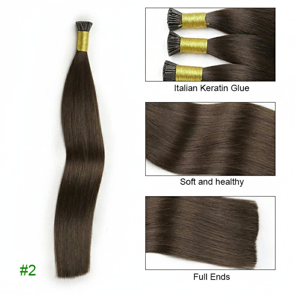 Straight I Tip Hair Extensions Human Hair Blonde Highlight Keratin