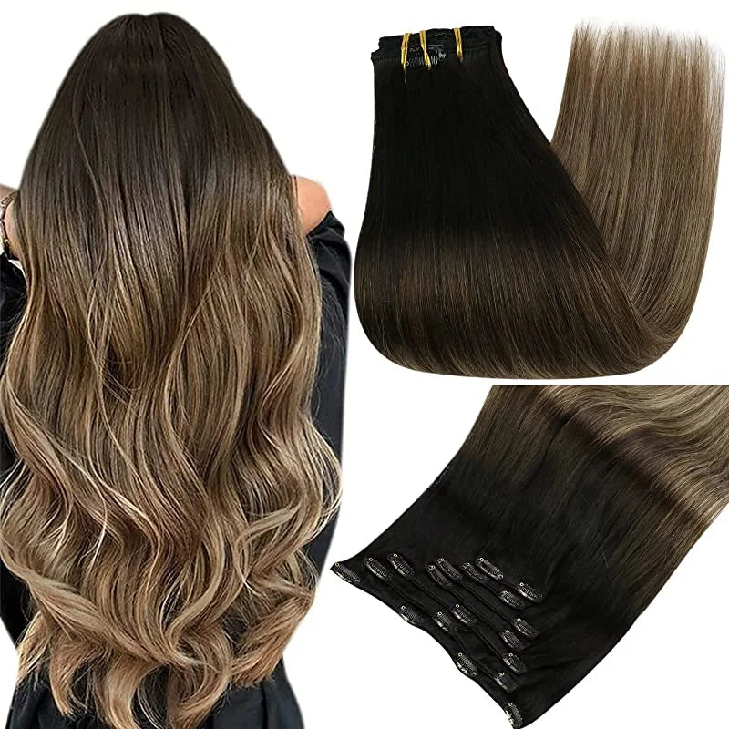 Human Hair Extensions Clips