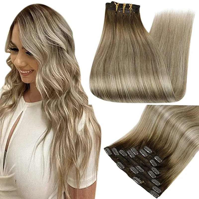 Human Hair Extensions Clips