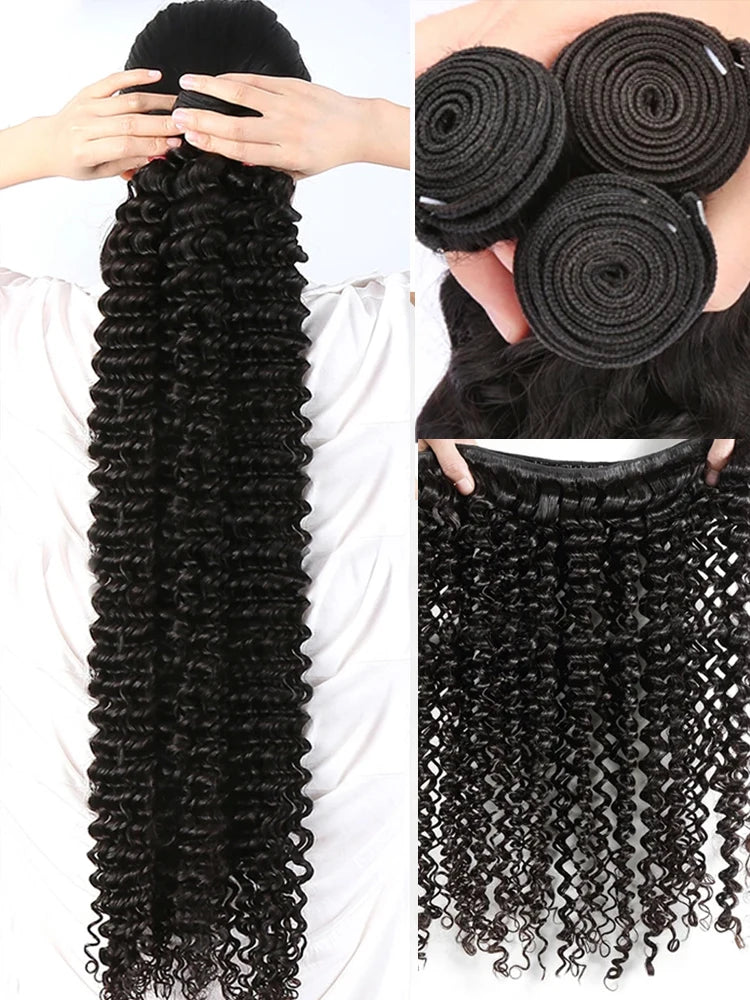 Deep Wave Human Hair Bundles Curly Hair Weaving 28 30 40 42 Inch Natural Human Hair Remy Loose Deep Wave Hair 1 2 3 4 5 Bundles