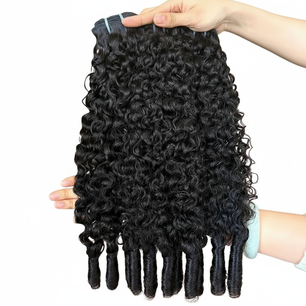 Burmese Curly Bundles Human Hair Raw Virgin Curly Hair Bundles Water Wave Human Hair Bundle Spiral Curls Double Weft