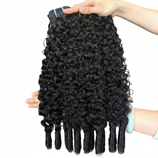 Burmese Curly Bundles Human Hair Raw Virgin Curly Hair Bundles Water Wave Human Hair Bundle Spiral Curls Double Weft