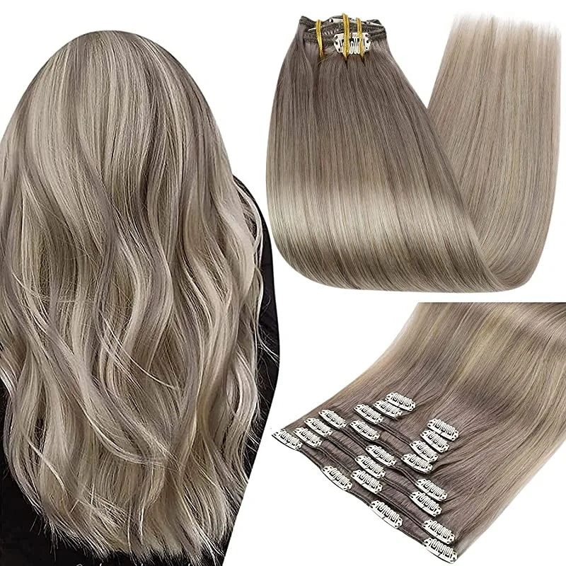 Human Hair Extensions Clips