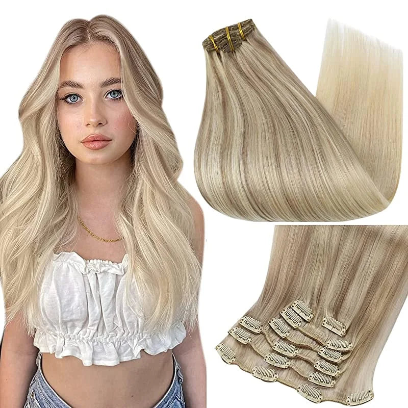 Human Hair Extensions Clips