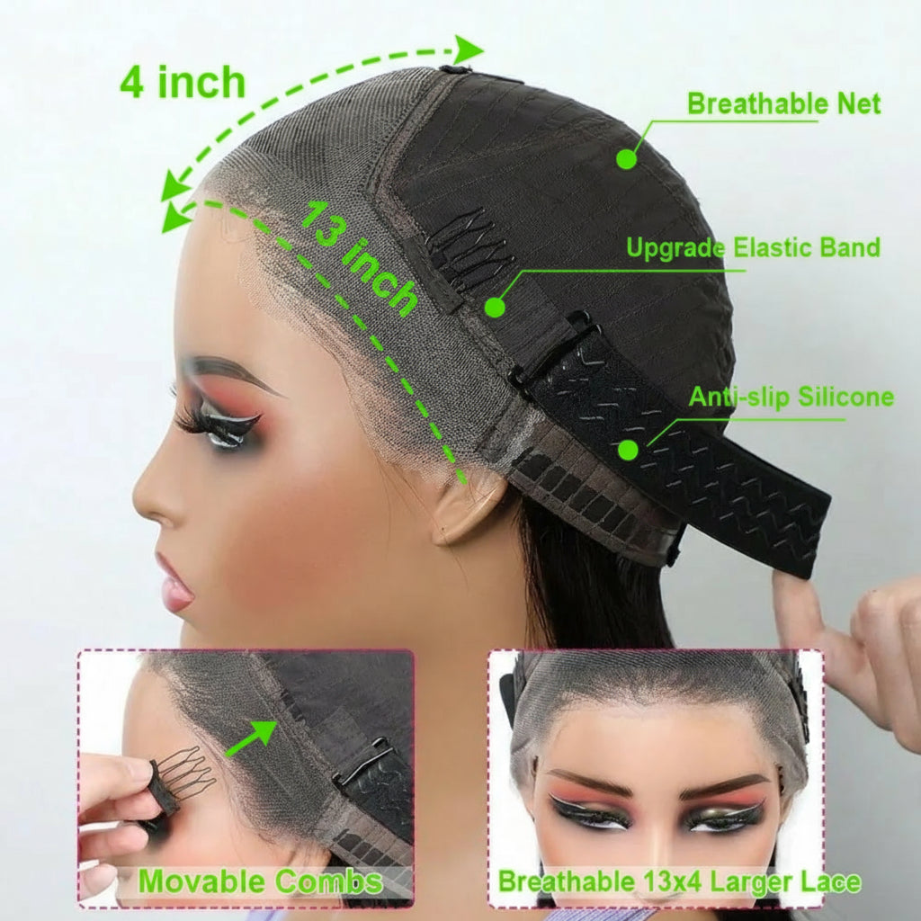 30 Inch Wear And Go Glueless Wigs Human Hair  Pre Cut Lace