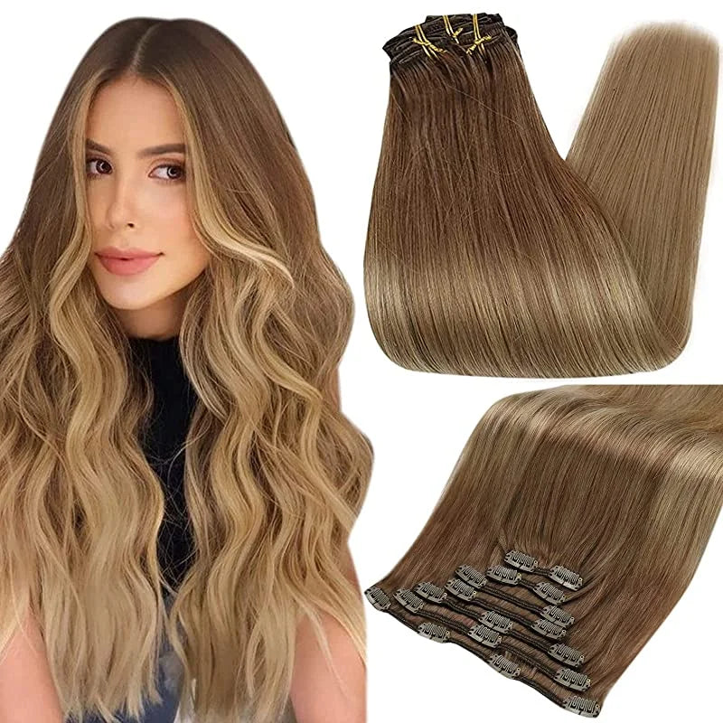 Human Hair Extensions Clips