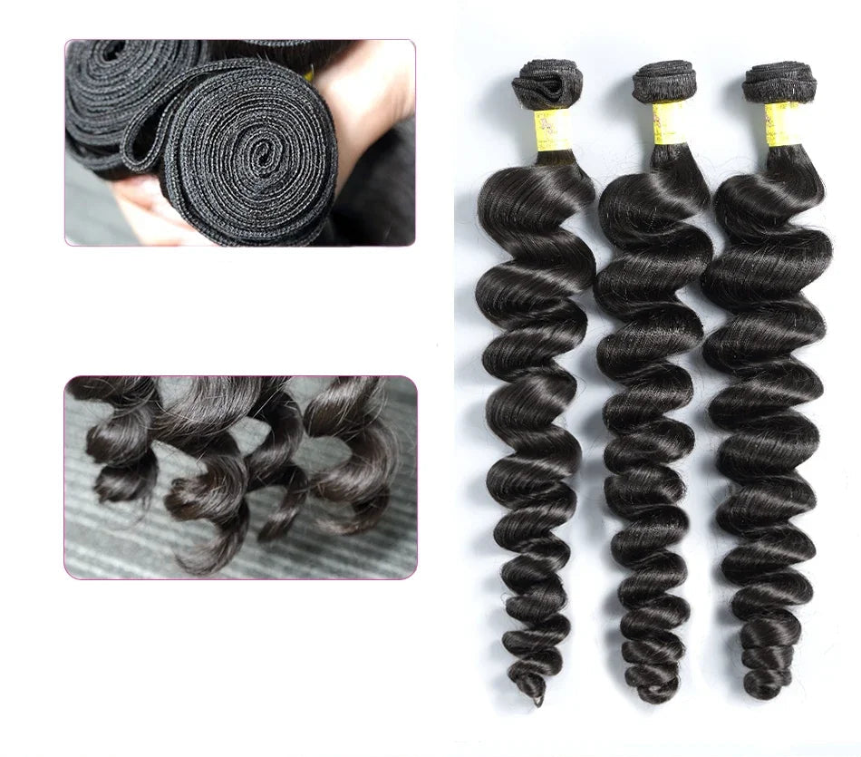 18-40 Inchs Loose Wave Bundles Brazilian Human Hair Weave Bundles 2/4/6 Bundles Deal Top Quality Human Hair Extensions