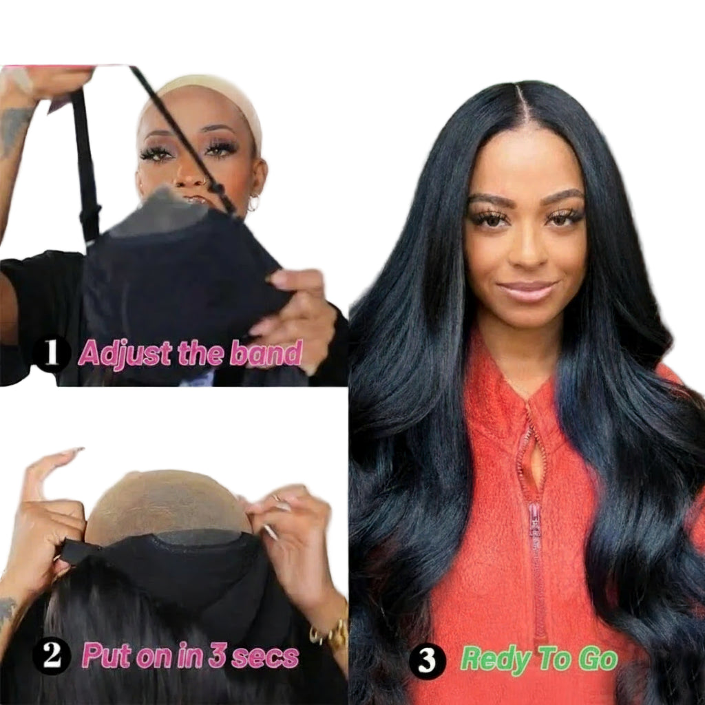 30 Inch Wear And Go Glueless Wigs Human Hair  Pre Cut Lace