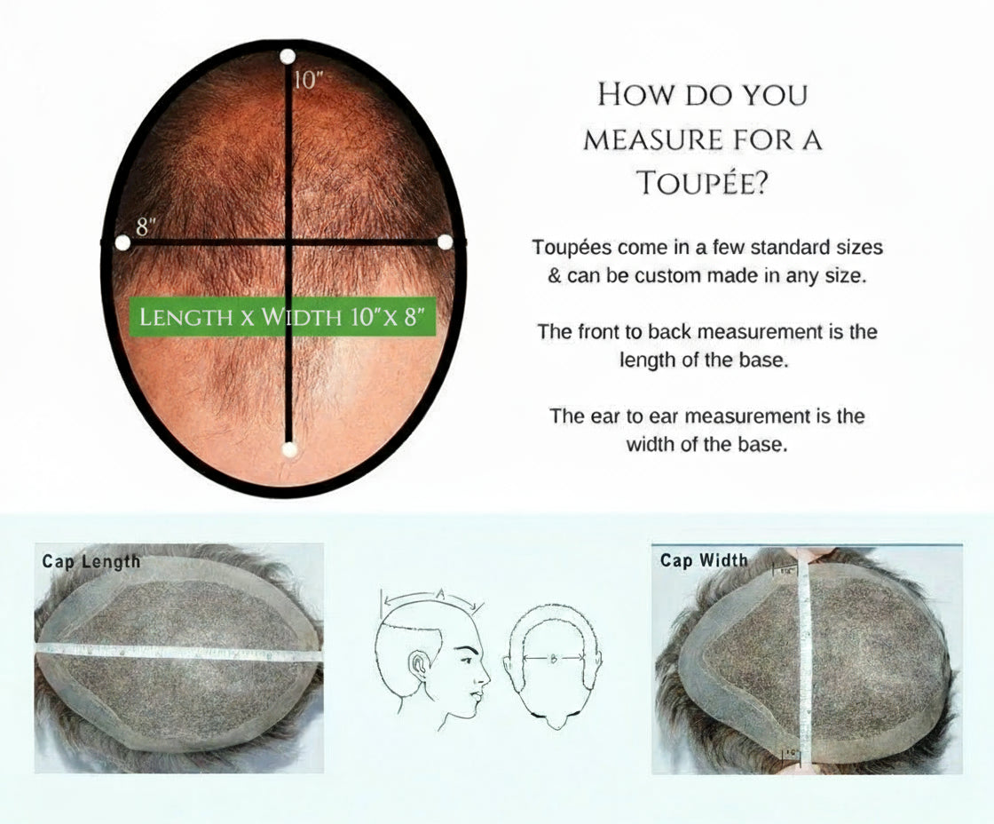 Men's Full French Lace Wig 100% Human Hair Ombre