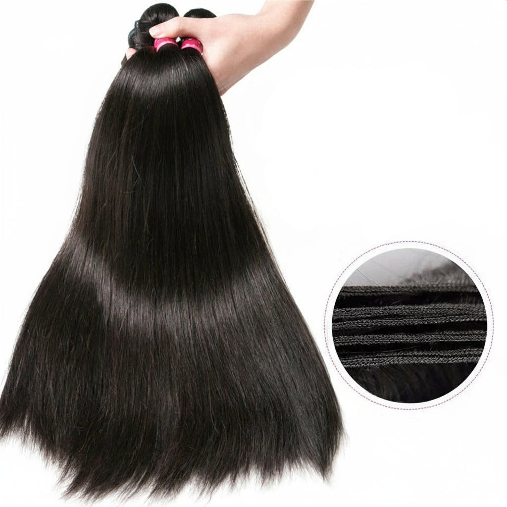 Peruvian Hair Bundles Straight Human Hair Weave Bundles Remy Hair Extension Natural Black 1/3/4 Pcs 8-30 Inches