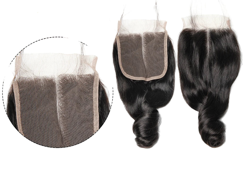 Brazilian Loose Wave Closure Human Hair 4x4 Lace Closure Swiss Lace 6-20 Inch 100% Remy Hair Closure Three Part
