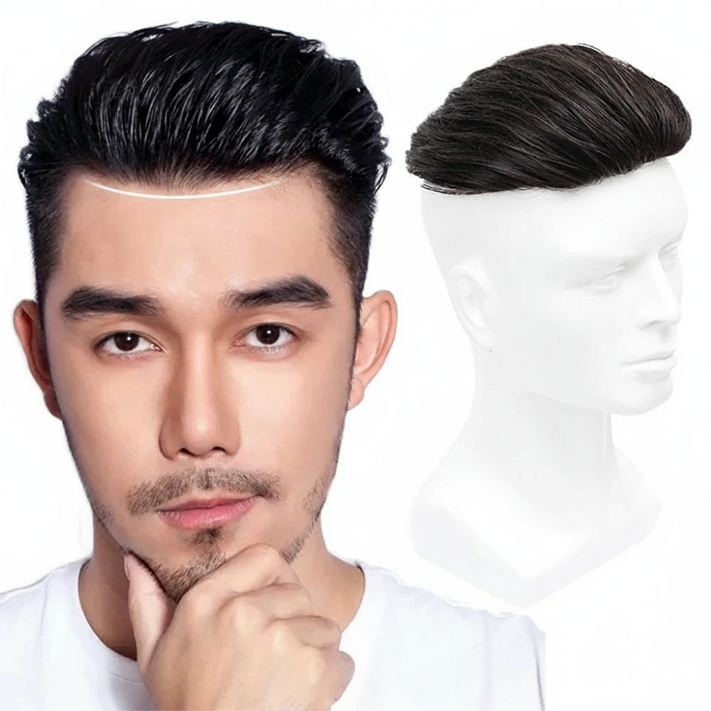 Men's Short Hair Peice 3 clips