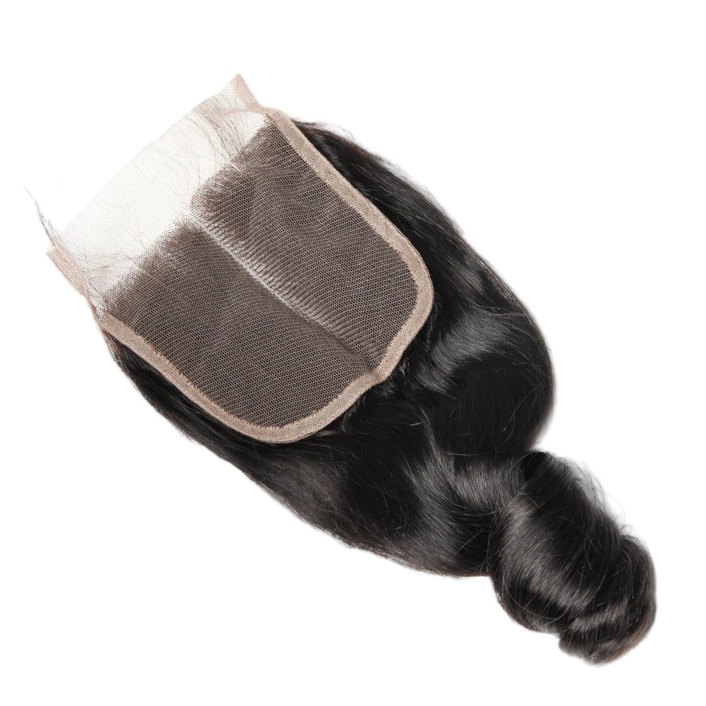 Brazilian Loose Wave Closure Human Hair 4x4 Lace Closure Swiss Lace 6-20 Inch 100% Remy Hair Closure Three Part