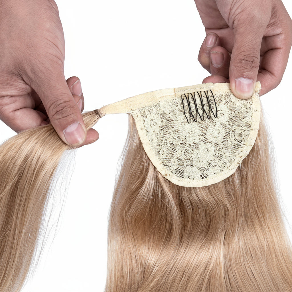 Ponytail Human Hair Straight Clips