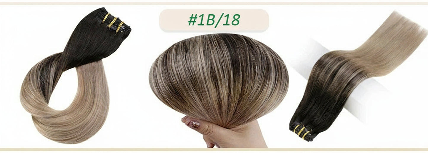 Human Hair Extensions Clips