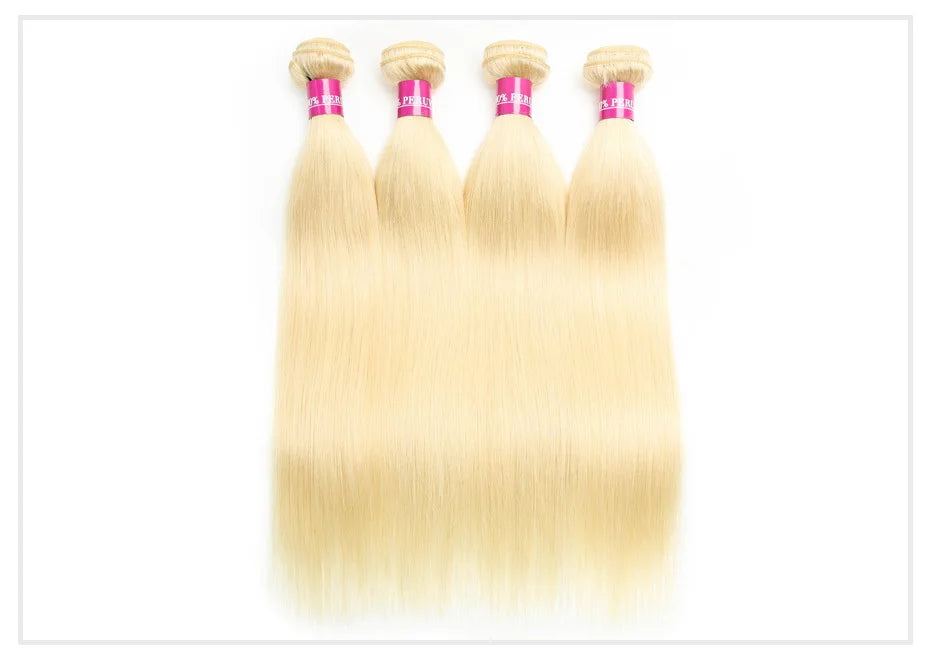 1 3 4 613 Blonde Straight Hair Bundles Brazilian Remy Human Hair Extension Honey Blonde Bundles 30 32 34 36 38 40 Inches