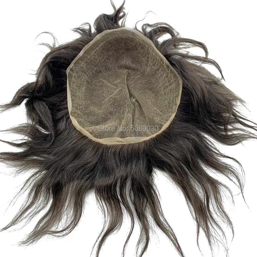 Men Lace Wig Full Swiss Lace Man Bleached Knot