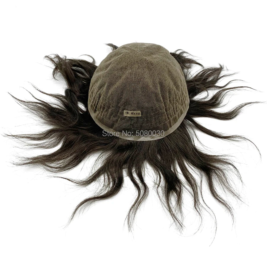 Men Lace Wig Full Swiss Lace Man Bleached Knot