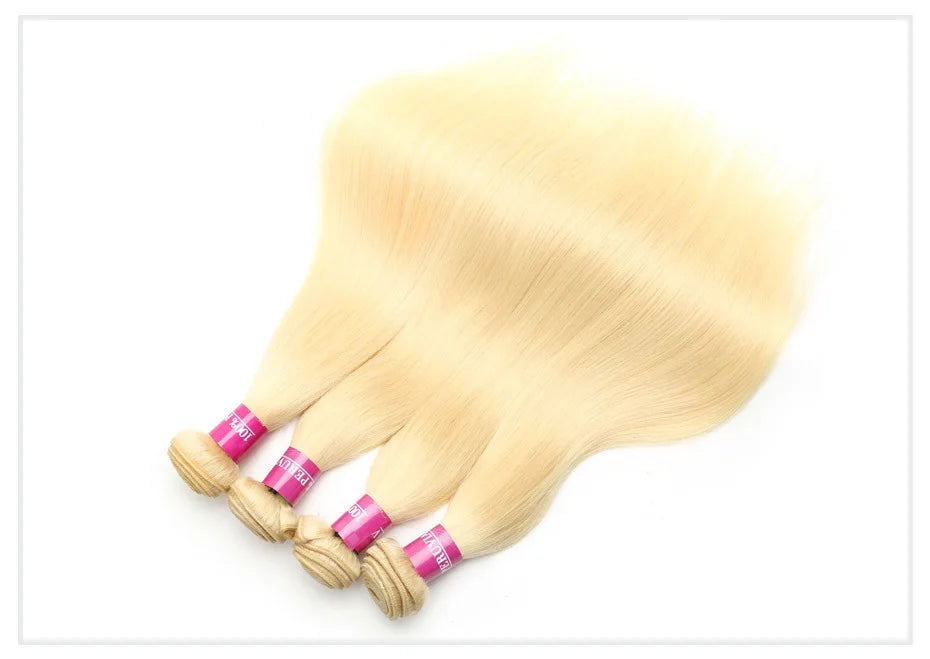 1 3 4 613 Blonde Straight Hair Bundles Brazilian Remy Human Hair Extension Honey Blonde Bundles 30 32 34 36 38 40 Inches