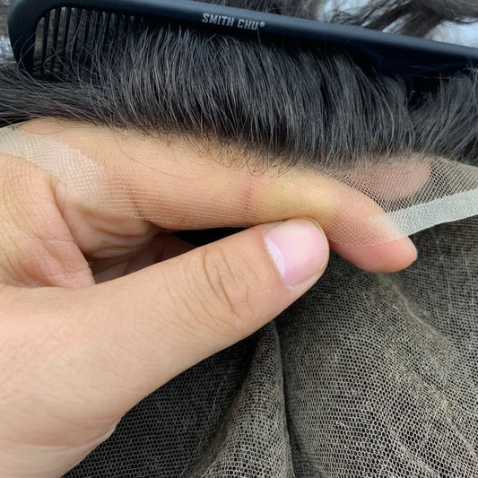 Men Lace Wig Full Swiss Lace Man Bleached Knot