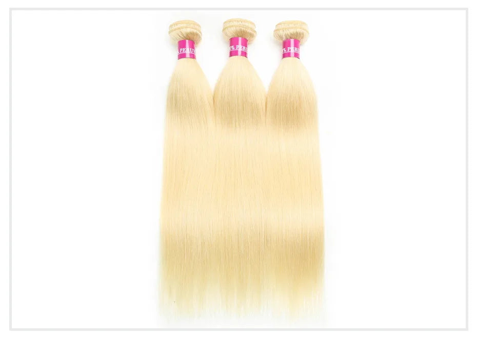 1 3 4 613 Blonde Straight Hair Bundles Brazilian Remy Human Hair Extension Honey Blonde Bundles 30 32 34 36 38 40 Inches