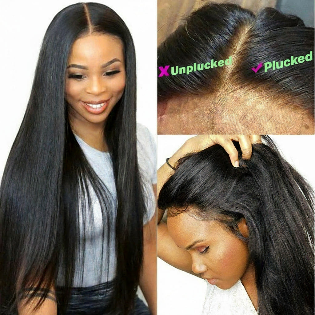 Hd Lace  Wig Human Hair 30Inch Bone Straight Transparent Lace