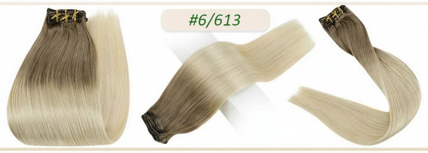 Human Hair Extensions Clips