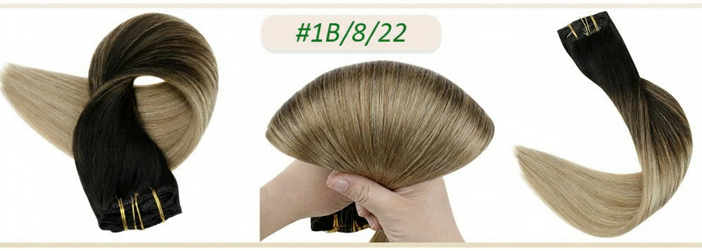 Human Hair Extensions Clips