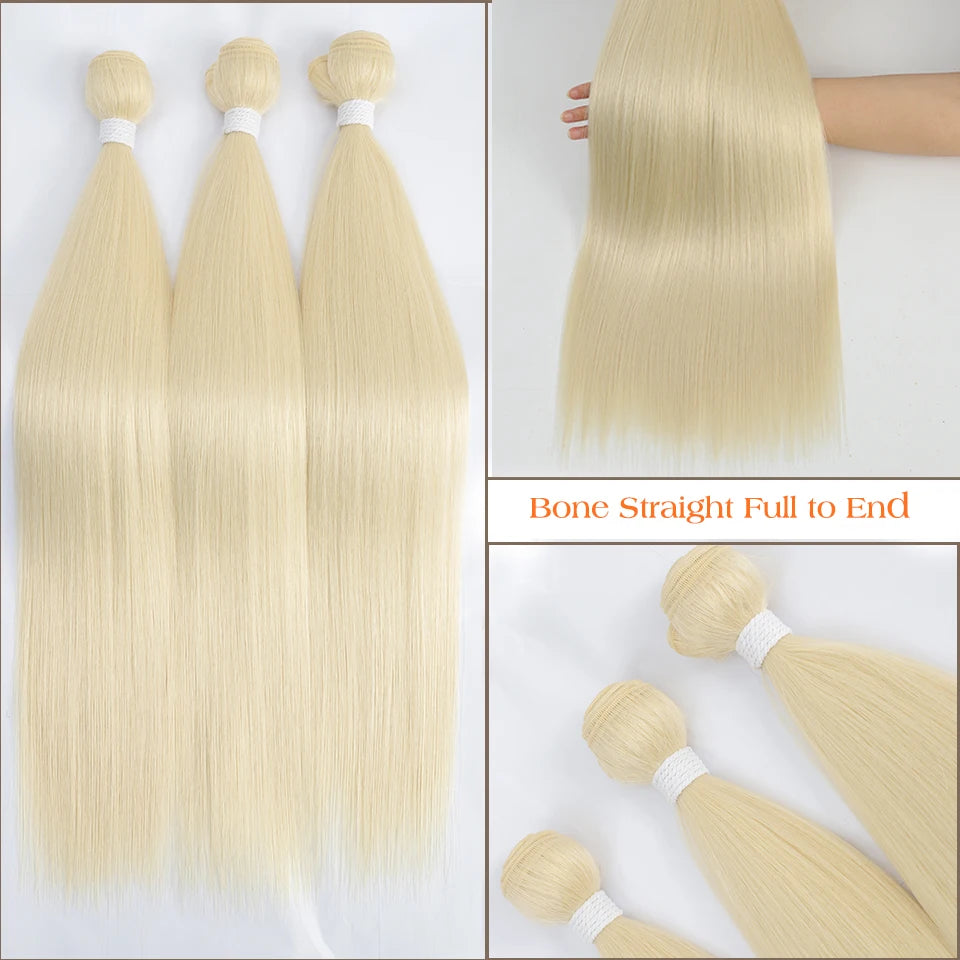 Blonde Straight Hair Bundles Extensions