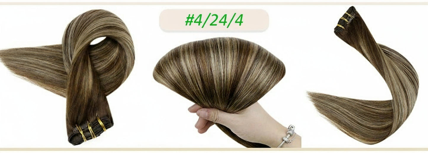 Human Hair Extensions Clips