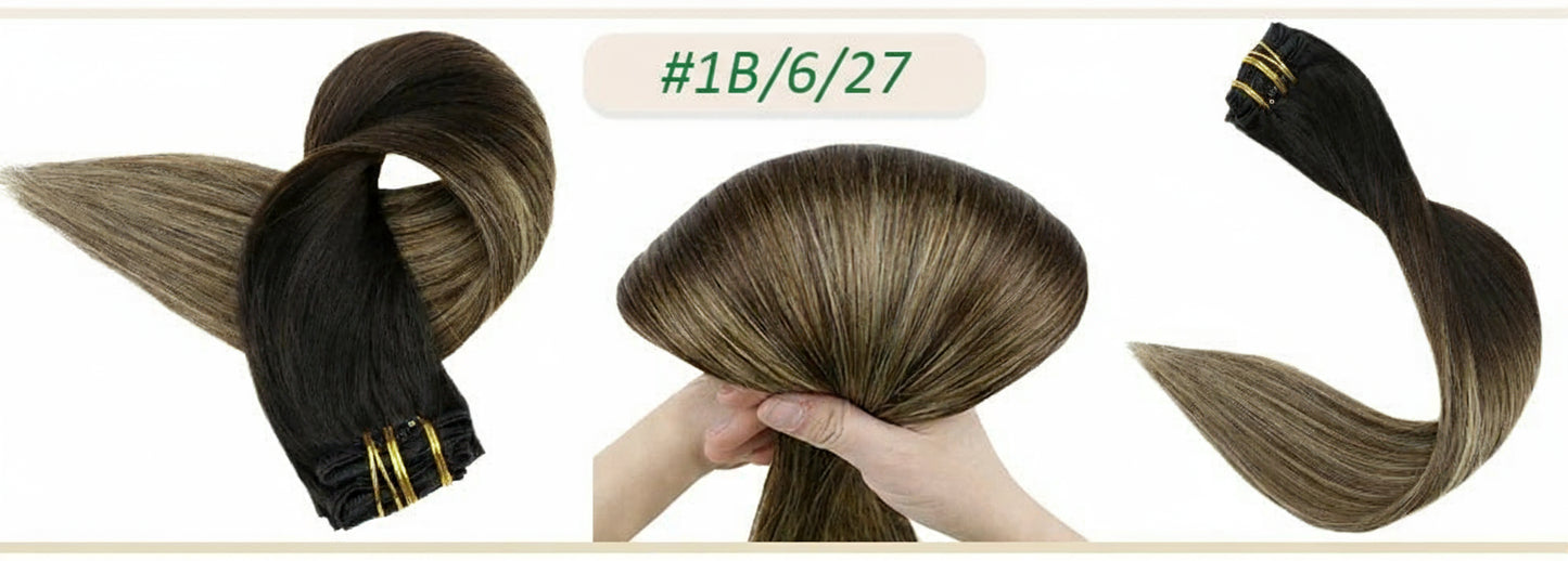 Human Hair Extensions Clips