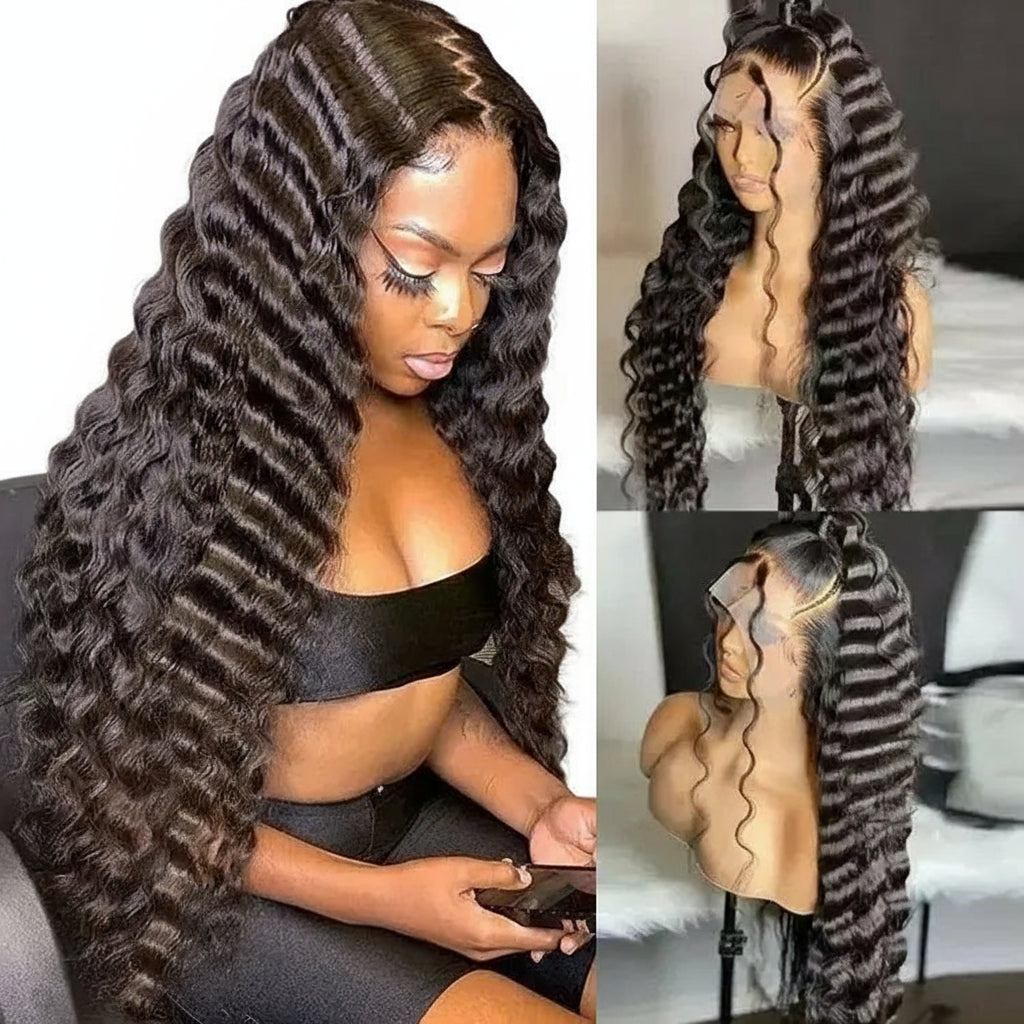 13x4 Full HD Lace Deep Wave Indian Human Hair Wig