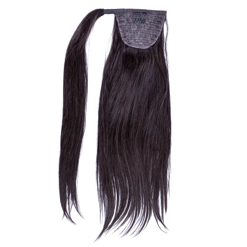 Ponytail Human Hair Straight Clips