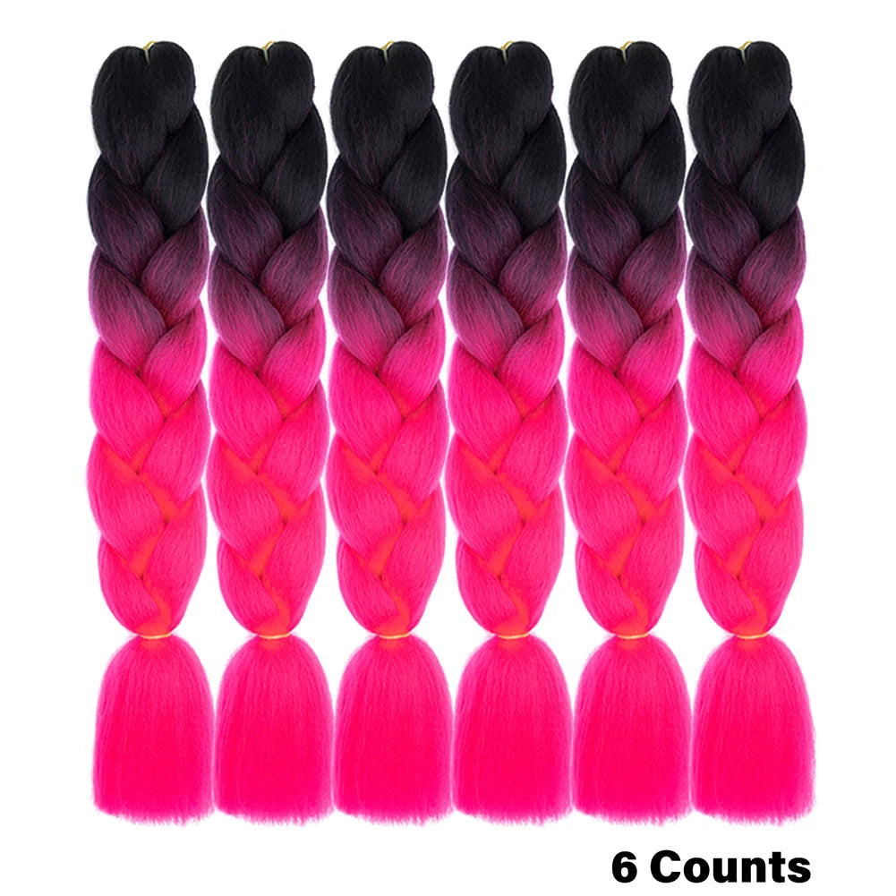 Crochet Braids 6Pcs Braiding Hair Ombre Synthetic