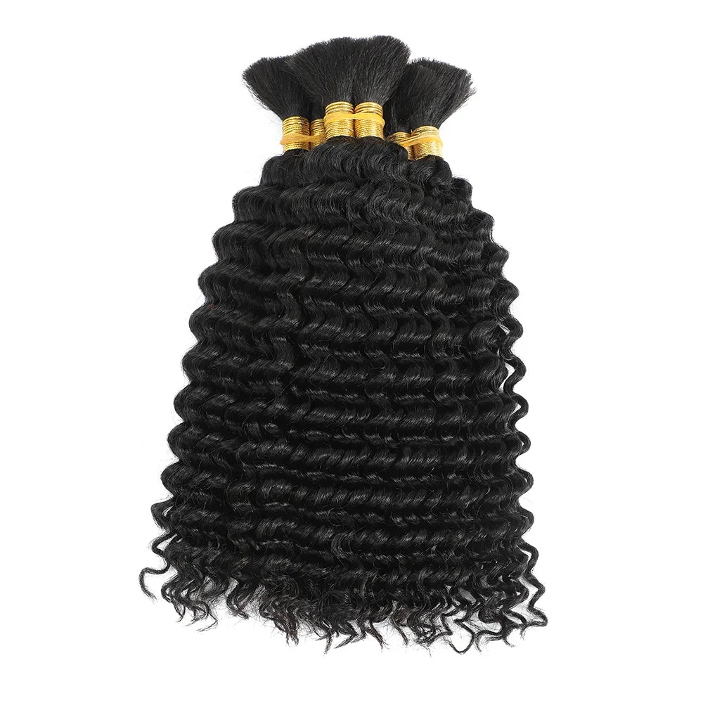 Chocolate Brown Deep Wave Human Hair Crochet Bundles