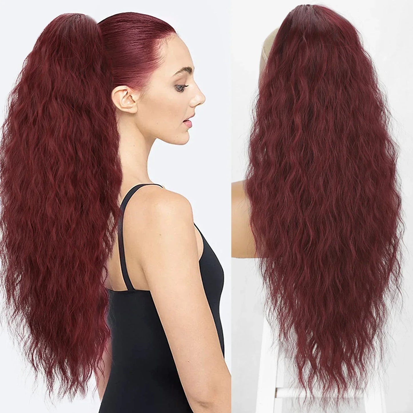 Synthetic Long Wavy Ponytail Extensions
