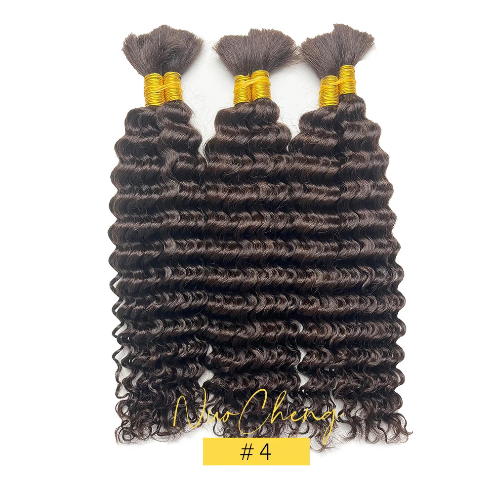 Chocolate Brown Deep Wave Human Hair Crochet Bundles