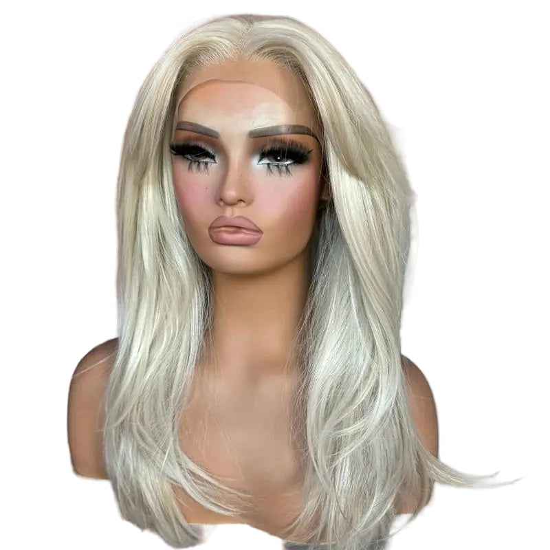 White Platinum Blonde Synthetic HD Lace Front Wig