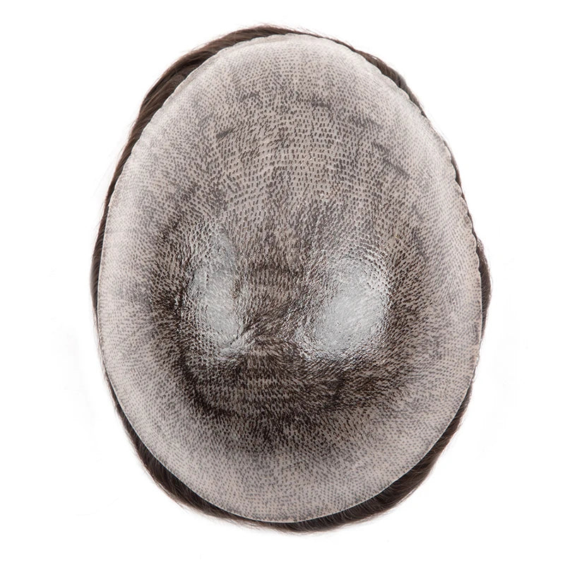 4mm Wave Afro Human Hair Wigs for Men Thin Skin